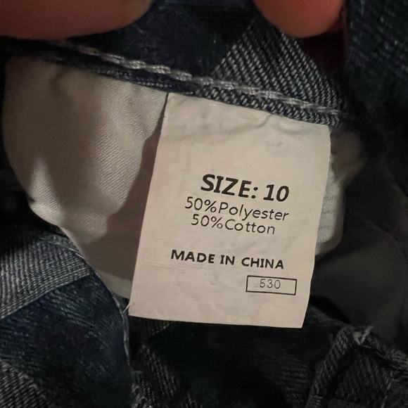 Checkered Blue and White Wide-Leg Pants - Picture 4 of 5